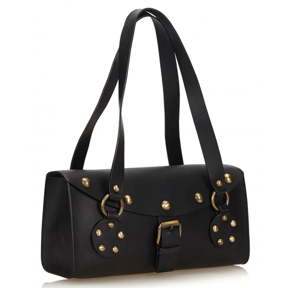 Céline Vintage - Studded Leather Shoulder Bag - Black - Leather Handbag - Luxury High Quality - Avvenice