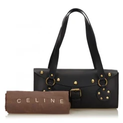 Céline Vintage - Studded Leather Shoulder Bag - Black - Leather Handbag - Luxury High Quality - Avvenice