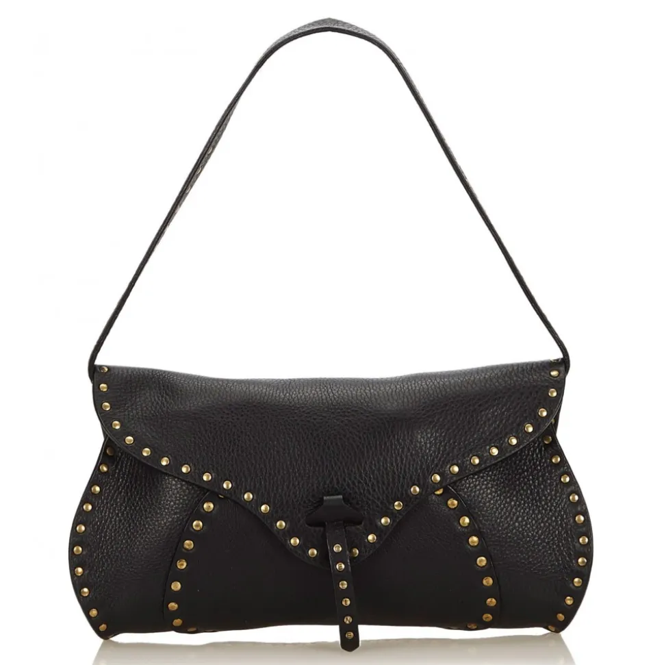 Céline Vintage - Studded Leather Baguette Bag - Black - Leather Handbag - Luxury High Quality - Avvenice