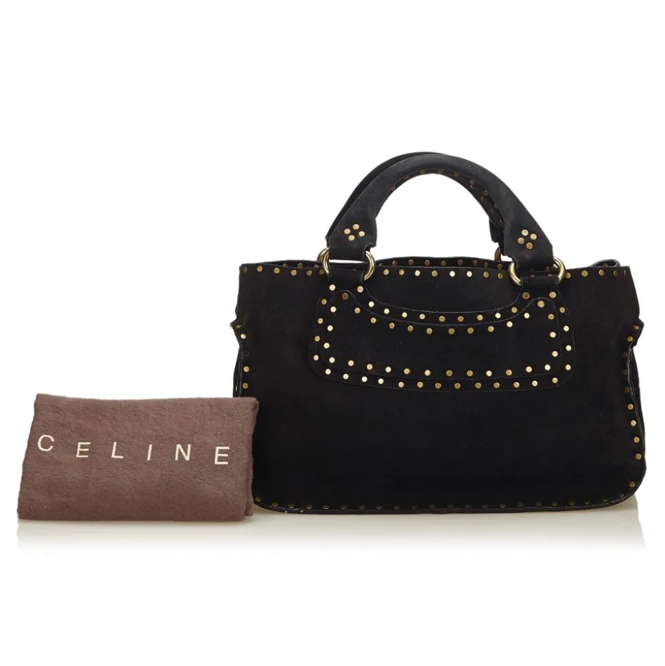 Céline Vintage - Suede Boogie Bag - Black - Leather Handbag - Luxury High Quality - Avvenice