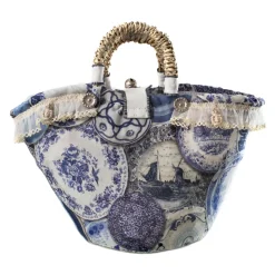 Coffarte - Baby Royal Copenaghen Coffa - Sicilian Artisan Handbag - Sicilian Coffa - Luxury High Quality Handicraft Bag - Avvenice