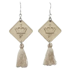 Coffarte - Crown Lady Diana Earrings - Sicilian Artisan Earrings in Ceramic - Luxury High Quality Handcraft - Avvenice