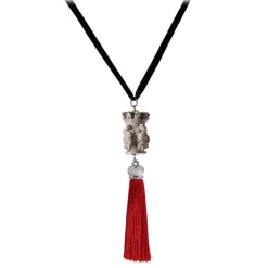 Coffarte - Double Mori 3D Necklace - Red - Sicilian Artisan Necklace in Ceramic - Luxury High Quality Handcraft Necklace - Avvenice