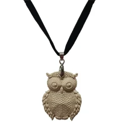 Coffarte - Lucky Owl Necklace - Sicilian Artisan Necklace in Ceramic - Luxury High Quality Handcraft Necklace - Avvenice