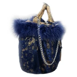 Coffarte - Medium Aisha Coffa in Winter Gray Lace - Sicilian Artisan Handbag - Sicilian Coffa - Luxury High Quality Handicraft - Avvenice