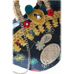 Coffarte - Medium Jeans Coffa - Sicilian Artisan Handbag - Sicilian Coffa - Luxury High Quality Handicraft Bag - Avvenice