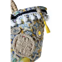 Coffarte - Medium Majolica Coffa - Sicilian Artisan Handbag - Sicilian Coffa - Luxury High Quality Handicraft Bag - Avvenice