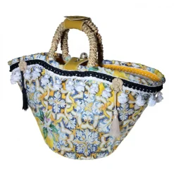 Coffarte - Medium Majolica Coffa - Sicilian Artisan Handbag - Sicilian Coffa - Luxury High Quality Handicraft Bag - Avvenice