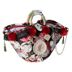 Coffarte - Medium Plates and Roses Coffa - Sicilian Artisan Handbag - Sicilian Coffa - Luxury High Quality Handicraft Bag - Avvenice