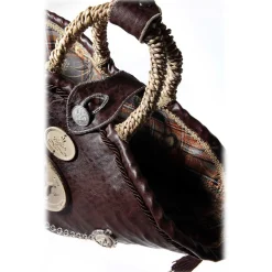Coffarte - Medium Trinacria Leather Coffa - Sicilian Artisan Handbag - Sicilian Coffa - Luxury High Quality Handicraft Bag - Avvenice