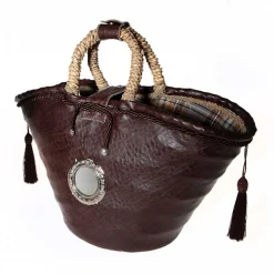 Coffarte - Medium Trinacria Leather Coffa - Sicilian Artisan Handbag - Sicilian Coffa - Luxury High Quality Handicraft Bag - Avvenice