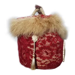 Coffarte - Medium Venetian Red Coffa - Sicilian Artisan Handbag - Sicilian Coffa - Luxury High Quality Handicraft - Avvenice