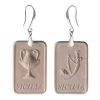 Coffarte - Sicilian Aces Earrings - Money and Stick - Artisan Earrings in Ceramic - Luxury High Quality Handcraft Earrings - Avvenice