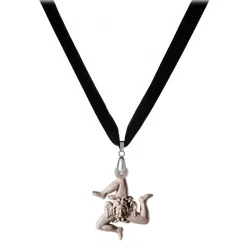 Coffarte - Trinacria Necklace - Sicilian Artisan Necklace in Ceramic - Luxury High Quality Handcraft Necklace - Avvenice