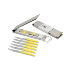 Coltellerie Berti - 1895 - Polychrome 6 Table Knives - N. 8051 - Exclusive Artisan Knives - Handmade in Italy - Avvenice