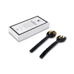 Corno del Madagascar by Coltellerie Berti 1895 - Salad Cutlery - N. 6001 - Zebu Horn - Handmade Exclusive Artisan Accessories - Avvenice