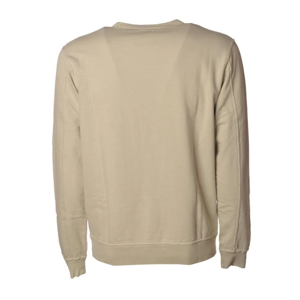 C.P. Company - Crewneck Sweatshirt with Logo - Sandy - Luxury Exclusive Collection - Avvenice