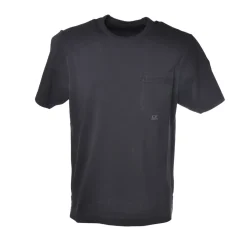 C.P. Company - Crewneck T-Shirt with Maxi Pocket - Blue - Luxury Exclusive Collection - Avvenice