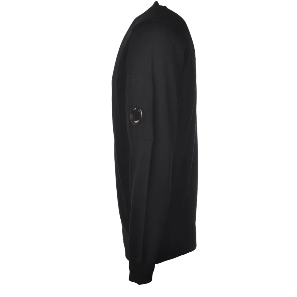 C.P. Company - Crewneck with Embossed Edges - Black - Sweater - Luxury Exclusive Collection - Avvenice