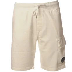 C.P. Company - Fleece Bermuda With Left Pocket Side - White - Trousers - Luxury Exclusive Collection - Avvenice
