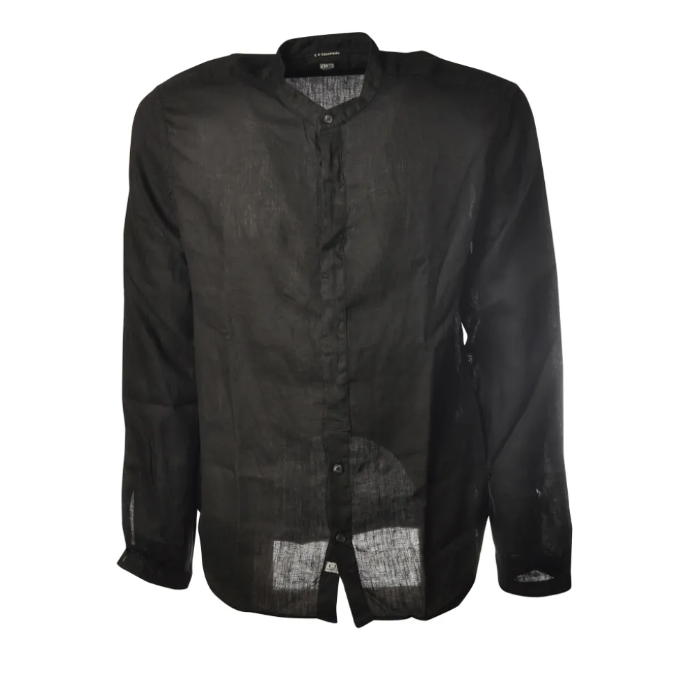 C.P. Company - Mandarin Collar Shirt - Blue - Luxury Exclusive Collection - Avvenice