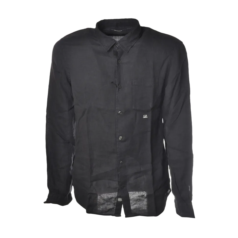 C.P. Company - Mandarin Collar Shirt - Blue - Luxury Exclusive Collection - Avvenice