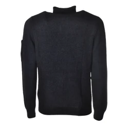 C.P. Company - Melange Effect High Neck Sweater - Powder Blue - Luxury Exclusive Collection - Avvenice