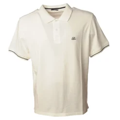 C.P. Company - Polo Shirt With Logo on The Left - White - Sweater - Luxury Exclusive Collection - Avvenice
