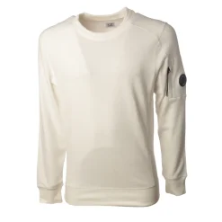 C.P. Company - Raglan Crewneck Sweatshirt - White - Luxury Exclusive Collection - Avvenice
