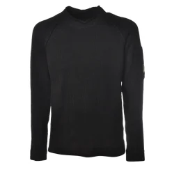 C.P. Company - Round Neck with Embossed Sleeve - Blue - Shirt - Luxury Exclusive Collection - Avvenice