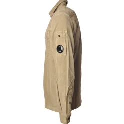 C.P. Company - Shirt With Front Pocket and Logo - Beige - Shirts - Luxury Exclusive Collection - Avvenice
