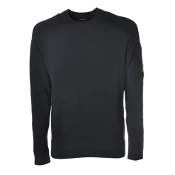 C.P. Company - Sponge Effect Crewneck Sweater - Blue - Sweater - Luxury Exclusive Collection - Avvenice