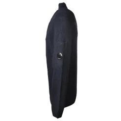 C.P. Company - Turtleneck with Logo on Left Sleeve - Blue - Sweater - Luxury Exclusive Collection - Avvenice