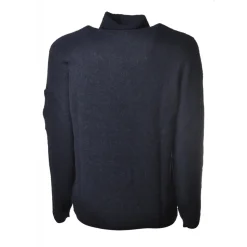 C.P. Company - Turtleneck with Logo on Left Sleeve - Blue - Sweater - Luxury Exclusive Collection - Avvenice