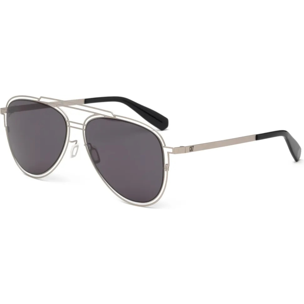 CR7 - Cristiano Ronaldo - GS001 - Semiglossy Silver Frame - Sunglasses - Exclusive Official Collection - CR7 Eyewear - Avvenice
