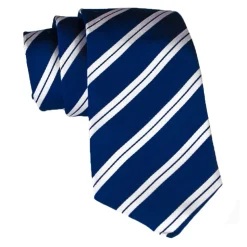 Cravates E.G. - Double Strip Tie - Midnight Blue - Avvenice