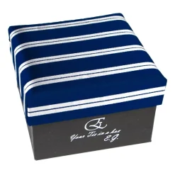 Cravates E.G. - Double Strip Tie - Midnight Blue - Avvenice