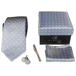 Cravates E.G. - Polka Dot Tie - Ice Gray - Avvenice