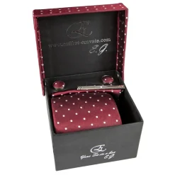 Cravates E.G. - Polka Dot Tie - Burgundy - Avvenice