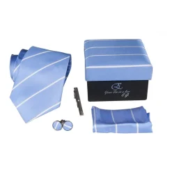 Cravates E.G. - Single Stripe Tie - Sky Blue - Avvenice