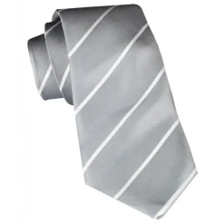 Cravates E.G. - Single Stripe Tie - Ice Gray - Avvenice
