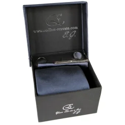 Cravates E.G. - Solid Satin Tie - Slate Gray - Avvenice