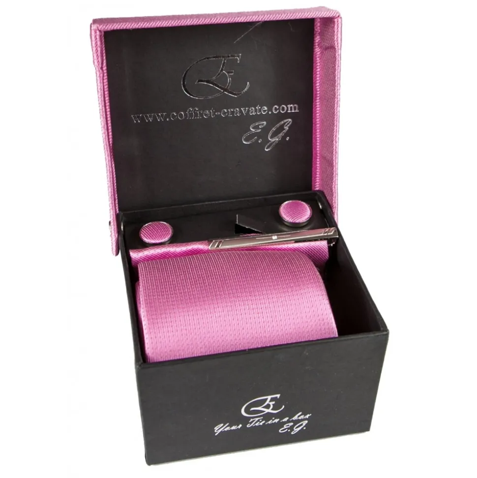 Cravates E.G. - Solid Square Pattern Tie - Warm Rose - Avvenice