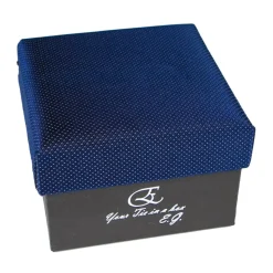 Cravates E.G. - Solid Square Pattern Tie - Midnight Blue - Avvenice