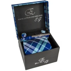 Cravates E.G. - Tartan Tie - Blue Navy - Avvenice