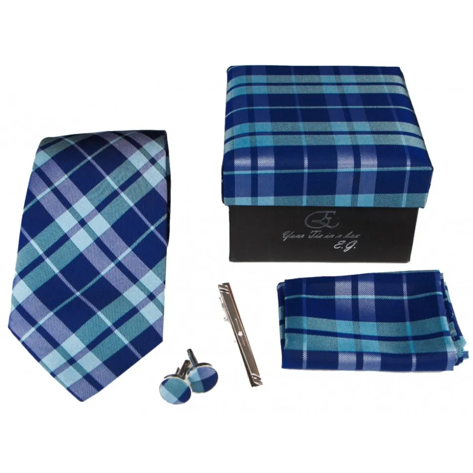 Cravates E.G. - Tartan Tie - Blue Navy - Avvenice