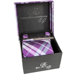 Cravates E.G. - Tartan Tie - Magenta Rose - Avvenice