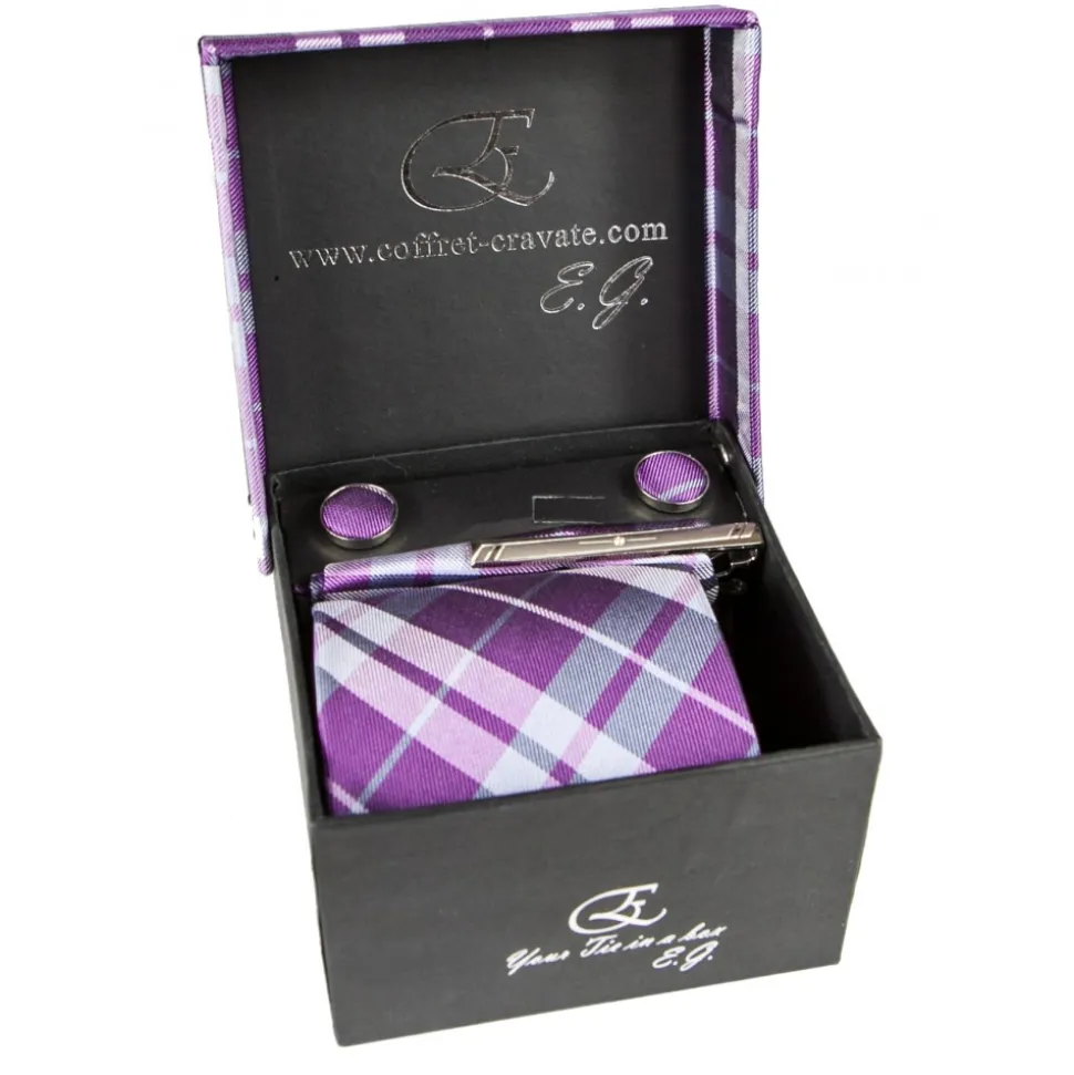 Cravates E.G. - Tartan Tie - Magenta Rose - Avvenice