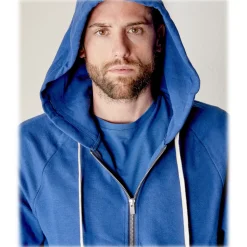 Cruna - Bel Air Sweatshirt in Cotton and Cashmere - 386 - Royal Blue - Handmade in Italy - Luxury High Quality Sweatshirt - Avvenice