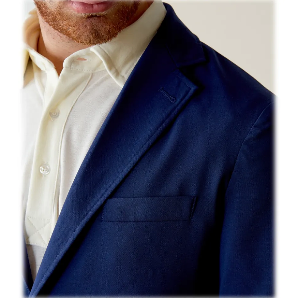 Cruna - Chelsea Fresh Wool Jacket - 560 - Navy - Handmade in Italy - Luxury High Quality Jacket - Avvenice